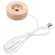 LED Light Display Pedestal Wooden Light Base Crystal Ball Round Display Base