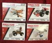 4 Erector Build Sets : Kids Mechanical Engineering Skills- Car Helicopter Plane