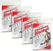 Emergency Blankets for Survival Gear and Equipment x4, Mylar Blankets, Blanket