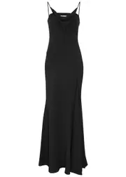 Isabel Marant Kapri Draped Maxi Slip Dress - Black - 40 (UK12 / M) 40 (UK12 / M)