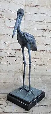SIGNED REMBRANDT BUGATTI STORK BRONZE SCULPTURE HOME OFFICE DECORATION DECOR NR