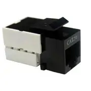 Dynamix FP-C5E-003 Cat5e Keystone RJ-45 Jack for 110 Face Plate - T568A/T568B Wiring - 90 Degree Jack - Black [FP-C5E-003]