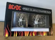 AC DC Spirit Glass & Coaster Pack Gift Angus Young 2021 Fathers Day FREE POSTAGE