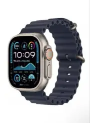 Apple Watch Ultra 2 49mm Titanium Case with Ocean Band - Blue, One Size (GPS...