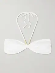 [Melissa Odabash] Melissa Odabash - Canary Ribbed Halterneck Bikini Top - Ivory - UK 14 UK 14 Ivory