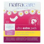 Natracare Super Ultra Extra Pads with Wings and Organic Cotton Cover 10 Counts