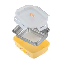 在飛比找蝦皮商城優惠-黃色小鴨 304不鏽鋼雙層隔熱密封方餐盒400ml 台灣製 