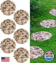 Qualdout River Rocks Stepping Stones Pavers Outdoor for Garden Walkway, Pebbl