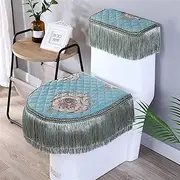 TULKUCBZBP 3pcs Toilet Seat Cover Blue Beige Tank Cover Hotel Decoration Toilet Case Bathroom Washable Closestool Seat Cover Toilet seat(Green)