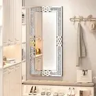 Crystal Mirror Full Length 47''x24'' Crush Diamond Silver Mirrors for Wall Decor