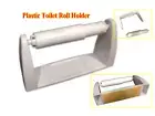 Stick On Plastic Paper Toilet Roll Holder Rack 16.6cm White adhesive backing
