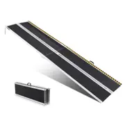 Portable Wheelchair Ramp, 305 cm 363 kg Capacity, Non-Slip Aluminum Folding Threshold Ramp, Foldable Mobility Scooter Ramp Wheel Chair Ramp, Handicap Ramp for Home Steps, Stairs, Doorways,