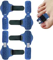 GSYUWIH 4 Pack Hammer Toe Straightener,Toe Straighteners for Curled Toes with Aluminum Plate,Blue Hammer Toe Corrector for Women and Men,Practical Support Toe Wraps