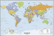 RoomMates Dry Erase World Map Giant Wall Decal