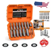 16 Pcs Deep Bolt Extractor Set - Effortlessly Remove Stripped Fasteners