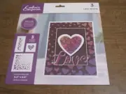 CRAFTERS COMPANION LOVE HEARTS STENCIL SET LARGE SIZE