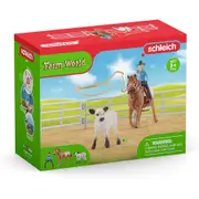 9pc Schleich Cowgirl Team Roping Fun Action Figure Kids/Children Toy Play Set 3+