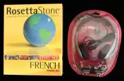 ROSETTA STONE French Version Levels 1 & 2 CD's with DNCT4 Set Headphones