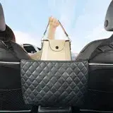 在飛比找遠傳friDay購物優惠-幸福揚邑 菱格紋汽車座椅間置物袋車用椅背皮革收納袋 -