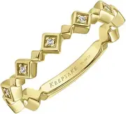 Stackable Ring for Women with Diamond Accented Alternating Diamond Shapes in 925 Sterling Silver or 18k Yellow Gold Vermeil 1/20ct (I-J, I3), by Keepsake