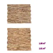 10x Solid Teak Wood 3D Wall Cladding Panels Wooden 54x20x2/56x18x2 cm vidaXL