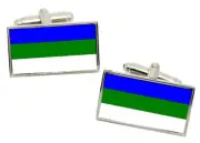 Komi (Russia) Flag Cufflinks in Chrome Gift box