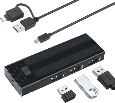 Fanblack Aluminum M.2 NVME SATA SSD Enclosure Adapter, USB 3.2 Gen 2 (10 Gbps) t