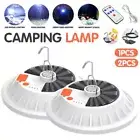 2x Rechargeable 120 LED Camping Tent Light USB Solar Lantern Outdoor Lamp AU