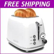 Elegant Retro Stainless Steel Toaster - 6 Browning Settings & Bagel Functions
