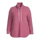 Terra & Sky Women's Plus Size Funnel Neck Raglan Top Size OX Mauve --CH8--
