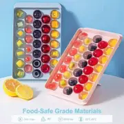 2 Pack Ice Ball Maker Mold Ice Cube Tray with Lid and Bin 66PCS Sphere