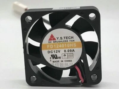 Y.S.TECH FD124010HS DC12V 0.09A 4CM 40mm 2-wire CPU ultra-quiet fan
