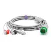 Spacelabs Compatible Direct 3 leads ECG Cable AHA Pinch/Grabber