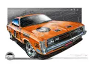 Bathurst Legends 1972 VAILIANT R/T E49 CHARGER LEO GEOGHEGAN A1 STRETCHED CANVAS
