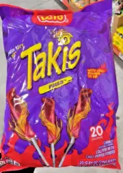 Takis Lollipop Vero Fuego Chamoy w/ Chili Powder Dip Candy 20 Pieces
