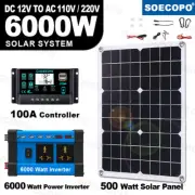 6000W-100A 110V Solar Panel Kit Complete Solar Power Generator Home Grid SysteRI