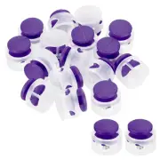 16Pcs 0.7" Dia Cord Locks Double Hole Stopper Purple