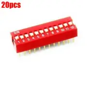 20Pcs 2.54MM Pitch 12-Bit 12 Positions Ways Slide Type Dip Switch Red New Ic vm