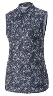 New Puma Golf Ladies Cloudspun Island Flower Sleeveless Polo