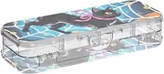 Yoogain Halloween Black Cats Spider Web Clear Pencils Box 2 Layer Hard Pens Cases For Kids With Snap And Lid