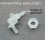 5/32" in 4mm Plastic Elbow Connector Bulkhead Fitting Hose Barb Adapter In Bulk