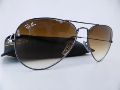 Ray Ban Sunglasses AVIATOR LARGE Gunmetal Clear Gradient Brown 3025-004/51 S:55