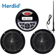 Herdio Marine Radio Bluetooth Stereo+2 6.5"Ceiling Speakers Outdoor+AntennaAM FM