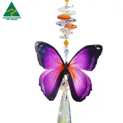 Butterfly Crystal suncatcher, purple hanging rainbow suncatchers sun catcher