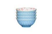 4x Mikasa Does it All Dining Tableware Glazed Bowl 15.7cm - Blue Mosaic