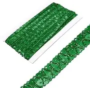 uxcell 1.5cm x 6m Sequins Trim Flat Sequin Paillette Ribbon Strip Braid for Crafts, Embellishments, DIY Sewing Costume Green