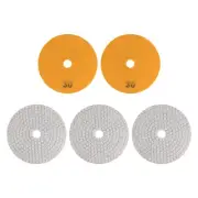 5pcs 5-Inch Grit 30 Diamond Polishing Pads Wet/Dry for Stone Concrete Marble