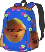 [vacsAX] Smiley Yellow Pear School Backpack Rucksack Large Capacity Back Pack with Front Pocket Lightweight School Bags