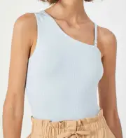 NEW WITCHERY STRAP ASYMMETRIC TANK FRESH BLUE SIZE L