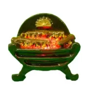 Dolls House Glowing Log Fire in Grate Light up 12V Miniature Fireplace Accessory